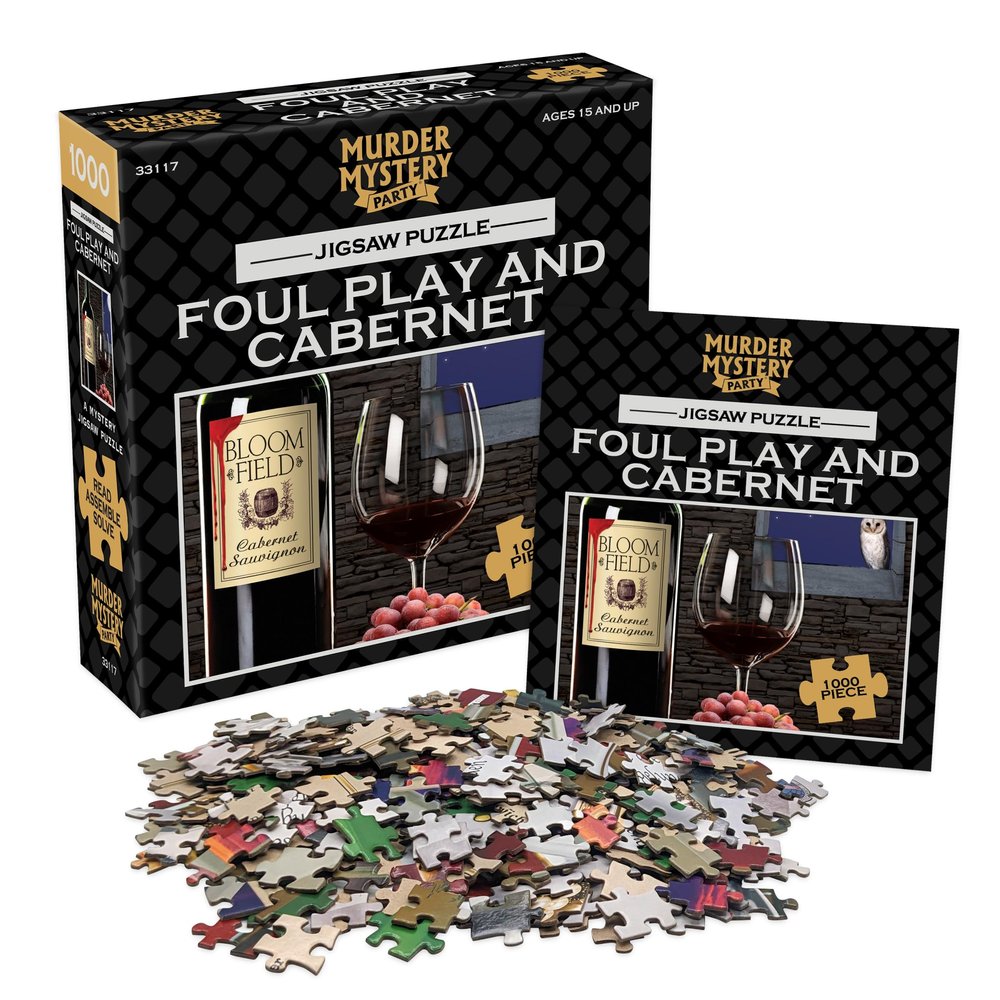 Bepuzzled Classic Mystery Jigsaw Puzzle - Foul Play & Cabernet, Red