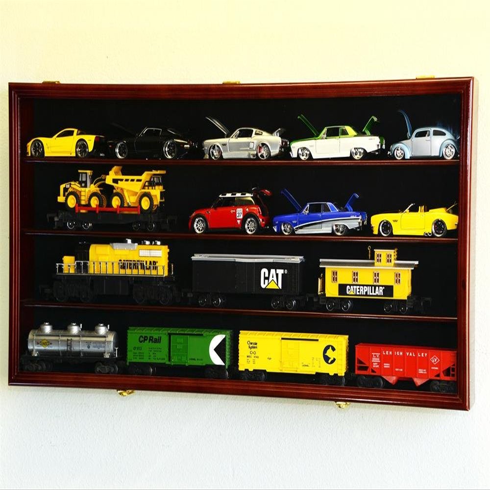 1/24 Scale Die-Cast Model 20 Cars Display Case Cabinet 98% UV Door Holds Up to 20cars. Cherry