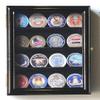 XS Military Challenge Coin Display Case Cabinet Holder Rack Box Holds up to 20 Coins, 98% UV, Lockable -Black view 1