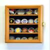 XS Military Challenge Coin Display Case Cabinet Holder Rack Box w/UV Protection -Oak Finish view 1