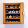XS Military Challenge Coin Display Case Cabinet Holder Rack Box w/UV Protection -Oak Finish view 2