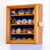 XS Military Challenge Coin Display Case Cabinet Holder Rack Box w/UV Protection -Oak Finish view 3
