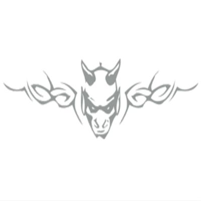 carstyling XXL Window- and car-Tattoo Devilhead Silver 200 x 810 mm