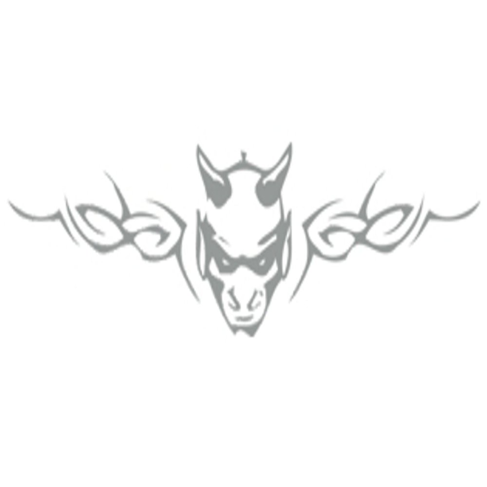 carstyling XXL Window- and car-Tattoo Devilhead Silver 200 x 810 mm