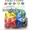 Koplow Games Pack of 10 Math Dice 8-Sided Fraction - Color Selection Varies view 2