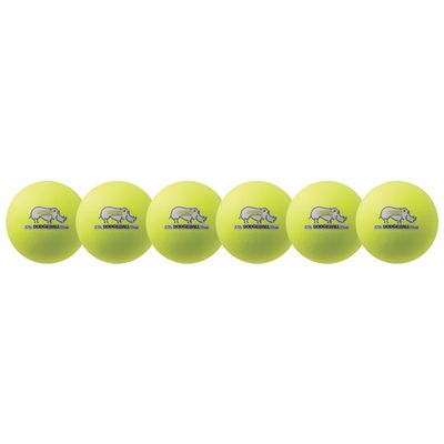 Champion Sports Rhino Skin Dodgeball (Set of 6, Neon Yellow, 6")