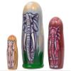 Elephant 3 piece Russian Wood Nesting Doll Made in Russia Decoration New Animal view 2