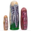 Elephant 3 piece Russian Wood Nesting Doll Made in Russia Decoration New Animal view 3