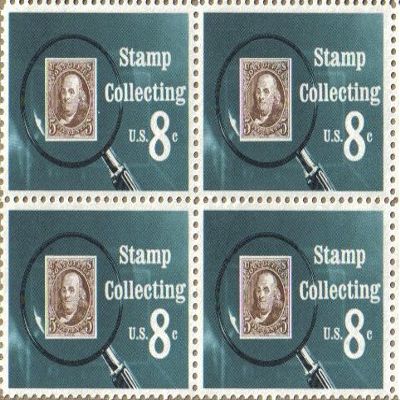 1972 STAMP COLLECTING #1474 Block of 4 x 8 cents US Postage Stamps