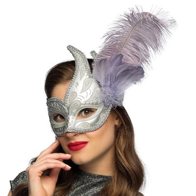Boland 00220 Venice Couarezioso Eye Mask Silver