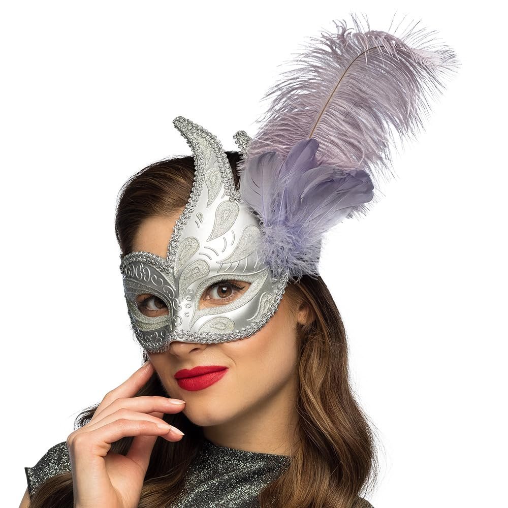 Boland 00220 Venice Couarezioso Eye Mask Silver