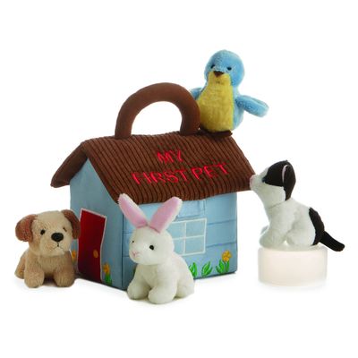 Aurora Engaging Baby Talk My First Pet II Baby Stuffed Animal - A Fun Playset for Sensory Engagement and Play - for Babies and New Parents - Multicolor 7 Inches