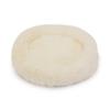 40 Winks Rosewood Plush Round cat Bed for Indoor Cats, Kittens and Small Dogs, Washable Made of Super Soft Cosy Calming Material, Cream. view 1