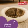 40 Winks Rosewood Plush Round cat Bed for Indoor Cats, Kittens and Small Dogs, Washable Made of Super Soft Cosy Calming Material, Cream. view 2