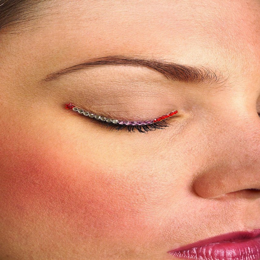 Rubie's Costume Co Red/Pink/Silver Jewel Eyelids Costume