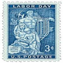 #1082 - 1956 3c Labor Day Postage Stamp Numbered Plate Block (4)