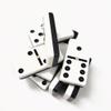 Marion Domino Double 6 Black & White Two Tone Jumbo Tournament Professional Size with Spinners in Elegant Black Velvet Case. view 3