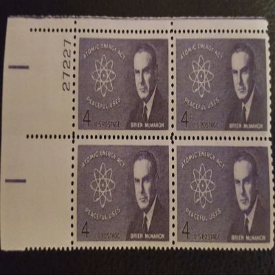 #1200 - 1962 4c Sen. Brien McMahon U. S. Postage Stamp Plate Block (4)