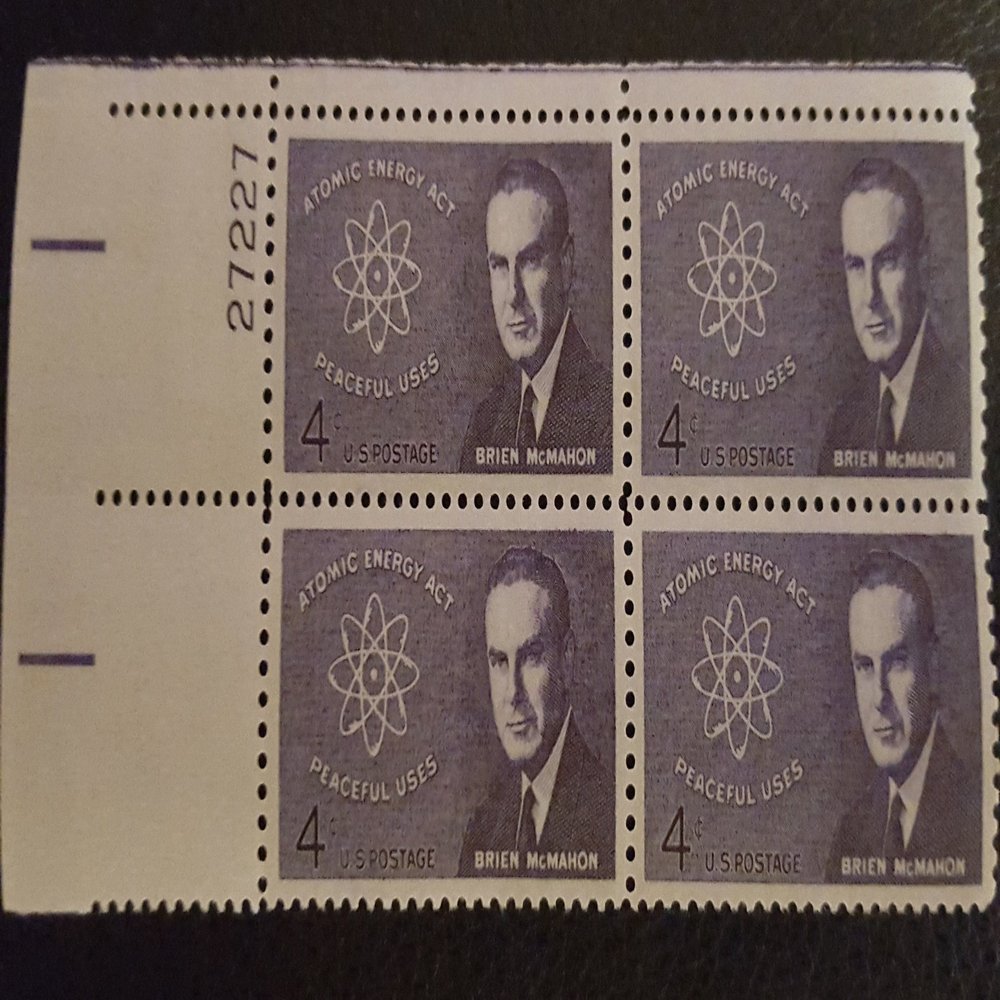 #1200 - 1962 4c Sen. Brien McMahon U. S. Postage Stamp Plate Block (4)