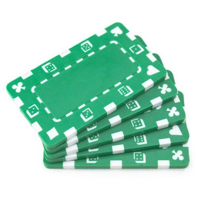 Brybelly 5 Rectangular Poker Chips - European Style Plaque (Green)