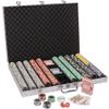 Brybelly 14 Gram 1000 Count Poker Set - The Ultimate - 14G Clay Composite Chips with Aluminum Case, Playing Cards, Dealer Button for Poker, Texas Hold'em, Blackjack, Casino Games at Home view 2