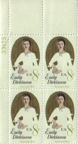 1971 EMILY DICKINSON ~ POET #1436 Plate Block of 4 x 8 cents US Postage Stamps