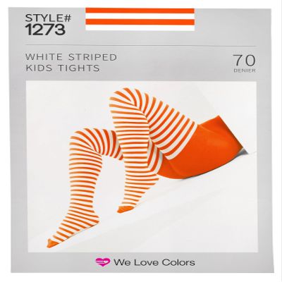 we Love Colors Kid's White Striped Tights in 22 Color Combos and 4 sizes!