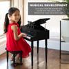 Best Choice Products Kids Classic Wooden 30-Key Mini Grand Piano Musical Instrument Toy w/ Piano Lid, Bench, Foldable Music Rack, Song Book, Note Stickers, Enamel Finish - Black view 2