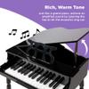 Best Choice Products Kids Classic Wooden 30-Key Mini Grand Piano Musical Instrument Toy w/ Piano Lid, Bench, Foldable Music Rack, Song Book, Note Stickers, Enamel Finish - Black view 3