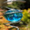 Home2Garden - Stainless Steel Garden Spinning Blue Marble Spiral view 2