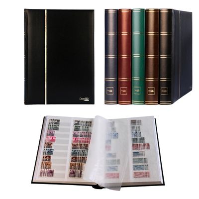 Prophila Stamp Album (New) 60 White Divided Sides, Padded Black Cover
