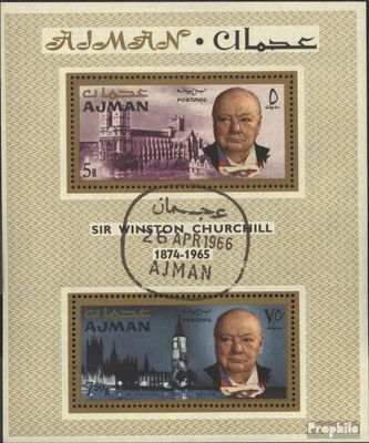 Ajman block7a (Complete.Issue.) fine Used/Cancelled 1966 Winston Churchill (Stamps for Collectors)