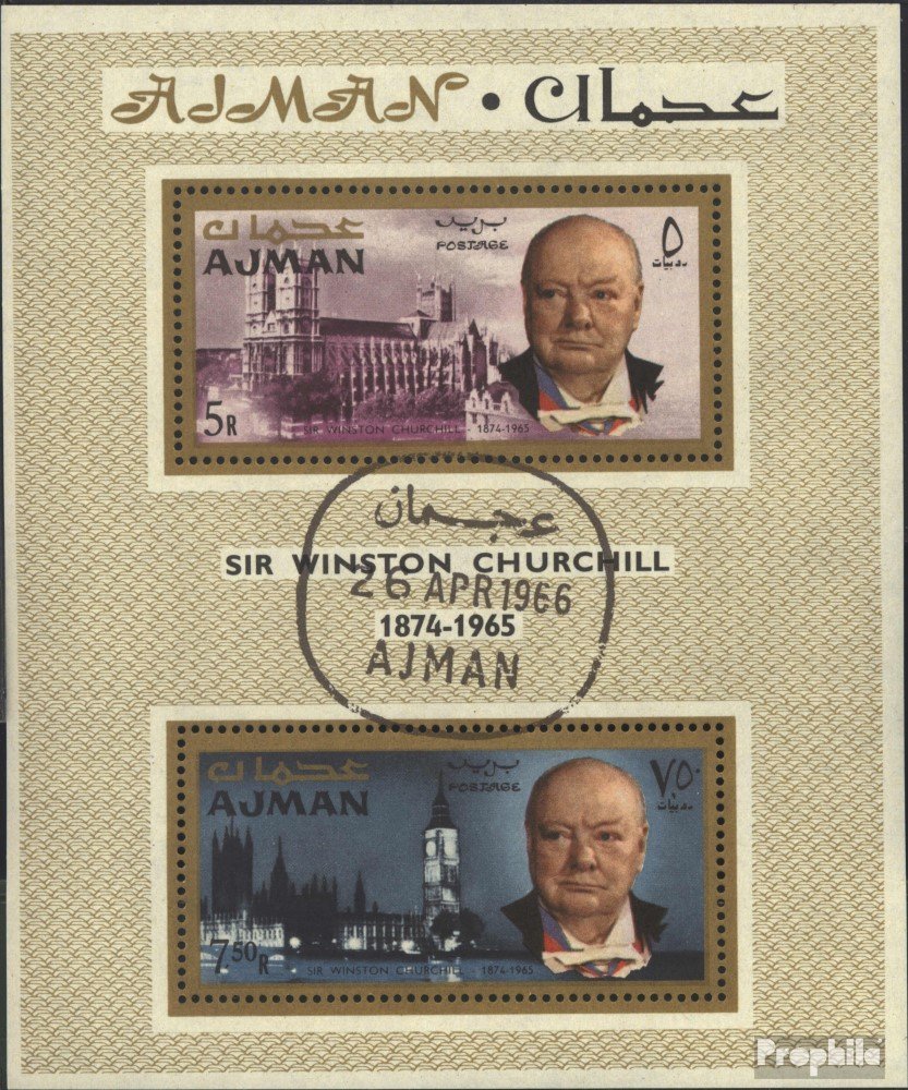 Ajman block7a (Complete.Issue.) fine Used/Cancelled 1966 Winston Churchill (Stamps for Collectors)