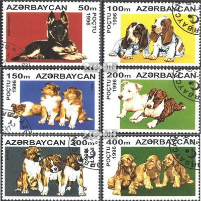 Aserbaidschan 306-311 (Complete.Issue.) unmounted Mint/Never hinged ** MNH 1996 Puppies (Stamps for Collectors) Dogs/Wolves/Hyenas