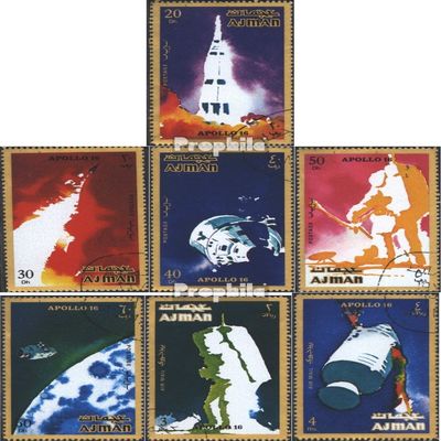 Ajman 1014A-1020A (Complete.Issue.) fine Used/Cancelled 1971 Apollo 16 (Stamps for Collectors) Space