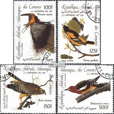 Comoros 726-729 (Complete.Issue) fine Used/Cancelled 1985 200.Birthday of J.J. Audubon (Stamps for Collectors) Birds