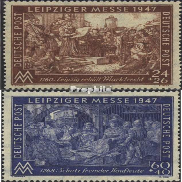 Allied cast.-Community.Issue. 941I C-942I C (Complete.Issue.) Leipzig Print unmounted Mint/Never hinged ** MNH 1947 Leipzig Fair (Stamps for Collectors)