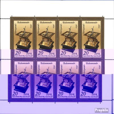 DDR 2798Klb Sheetlet unmounted Mint/Never hinged ** MNH 1983 Precious Sand- and Sundials (Stamps for Collectors) Minerals/Fossils/Jewelry/Watches