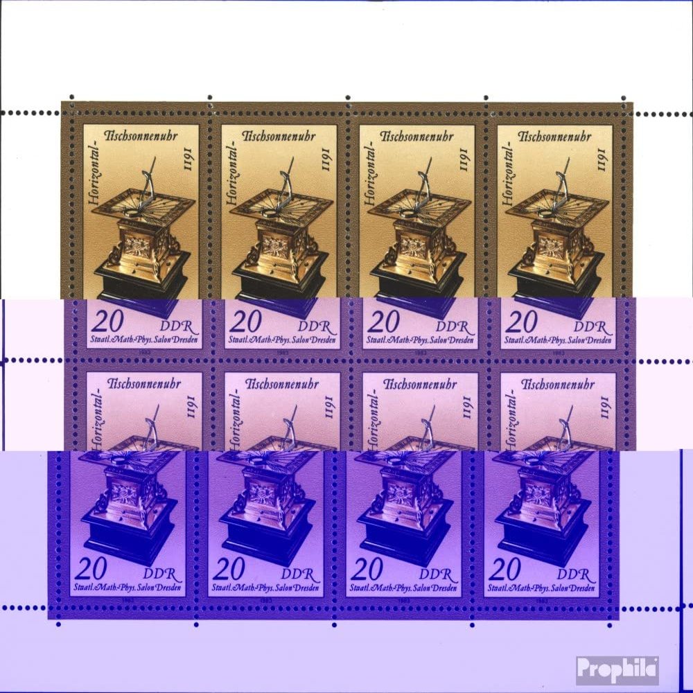 DDR 2798Klb Sheetlet unmounted Mint/Never hinged ** MNH 1983 Precious Sand- and Sundials (Stamps for Collectors) Minerals/Fossils/Jewelry/Watches