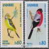 Andorra - French Post 261-262 (Complete.Issue.) unmounted Mint/Never hinged ** MNH 1974 Conservation (Stamps for Collectors) Birds view 1