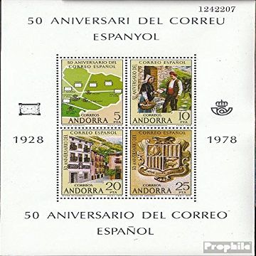 Andorra - Spanish Post block1 (Complete.Issue.) unmounted Mint/Never hinged ** MNH 1978 Post Office (Stamps for Collectors)