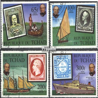 Chad 872-875 (Complete.Issue.) fine Used/Cancelled 1979 100. Death of Sir R. Hill (Stamps for Collectors) Seafaring/Ships