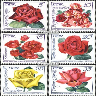 DDR 1763-1768 (Complete.Issue) unmounted Mint/Never hinged ** MNH 1972 Rose Exhibition (Stamps for Collectors) Plants/Mushrooms