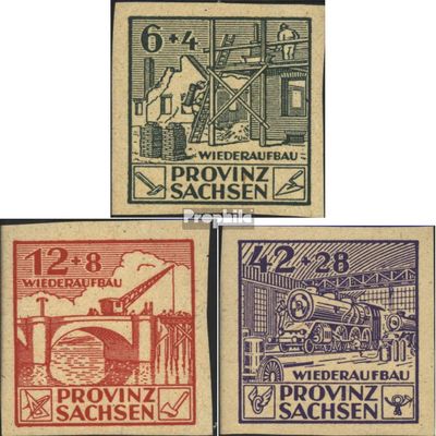 Soviet Zone (Allied.cast.) 87B-89B (Complete.Issue.) 1946 Reconstruction (Stamps for Collectors) Trains/Railway/funicular