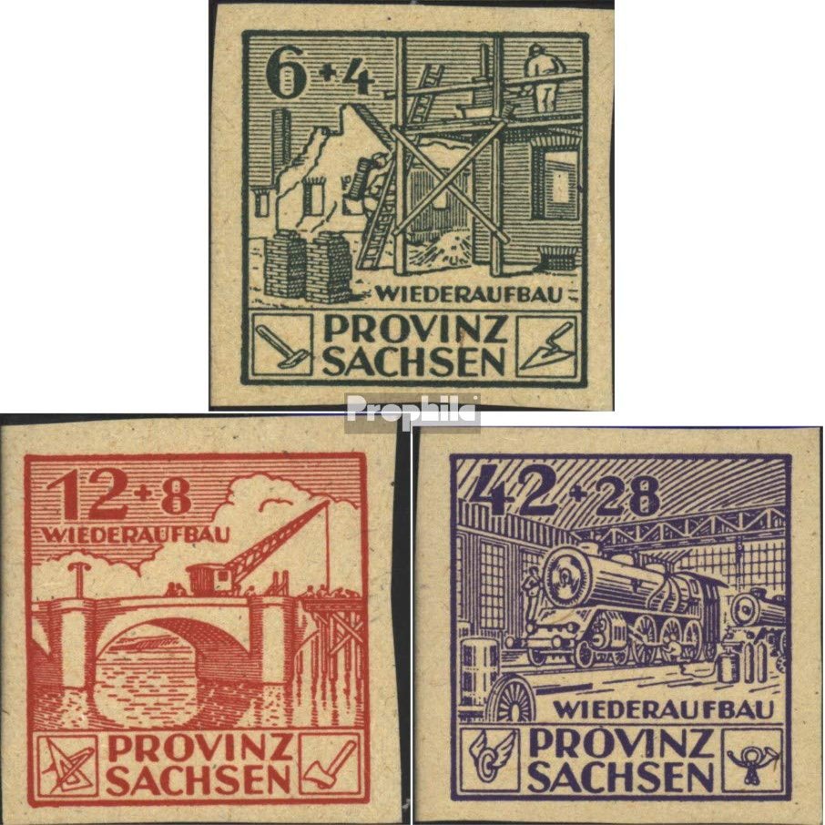 Soviet Zone (Allied.cast.) 87B-89B (Complete.Issue.) 1946 Reconstruction (Stamps for Collectors) Trains/Railway/funicular