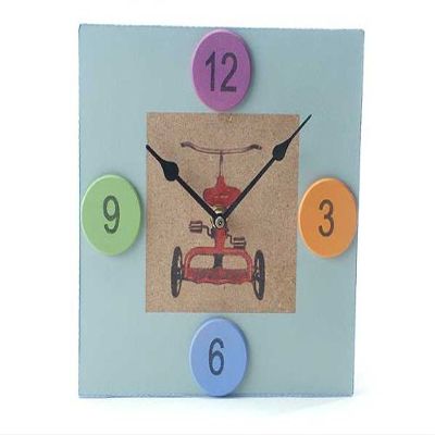 Tree By Kerri Lee Square Clock, Blue