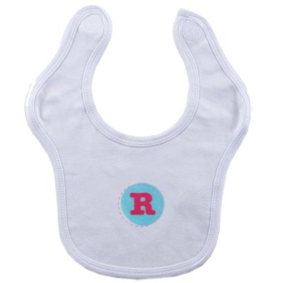 Hudson Baby Personalized Initial Bib- R, Girl, Pink