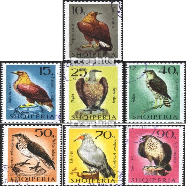 Albania 1124-1130 (Complete.Issue.) fine Used/Cancelled 1966 Raptors (Stamps for Collectors) Birds