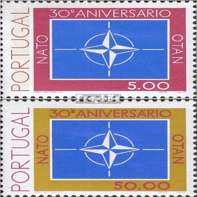 Portugal 1439y-1440x (Complete.Issue.) unmounted Mint/Never hinged ** MNH 1979 30 Years NATO (Stamps for Collectors) Military/Knight