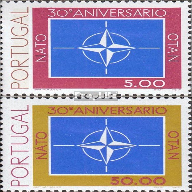 Portugal 1439y-1440x (Complete.Issue.) unmounted Mint/Never hinged ** MNH 1979 30 Years NATO (Stamps for Collectors) Military/Knight